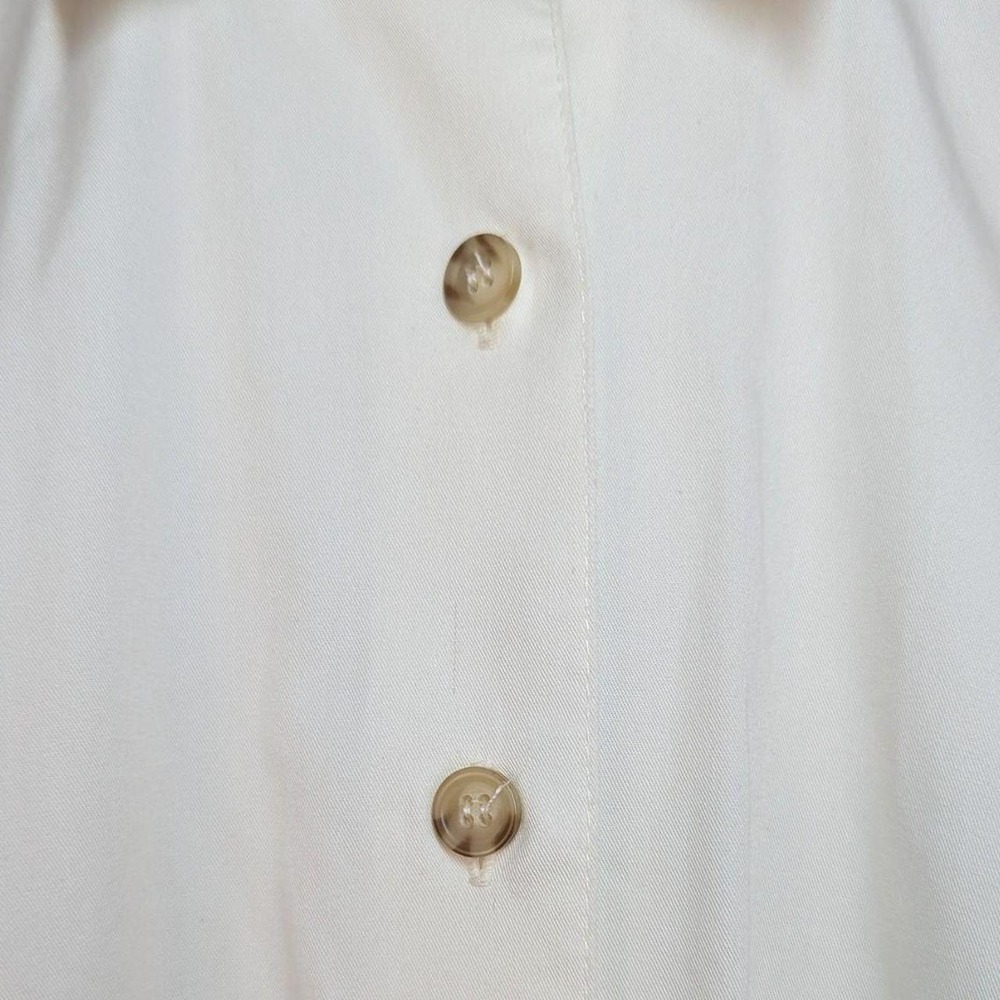Vintage Ashley Pine Tree Embroidered Collar Cotton Blouse Cream Size 6 - Picture 8 of 8